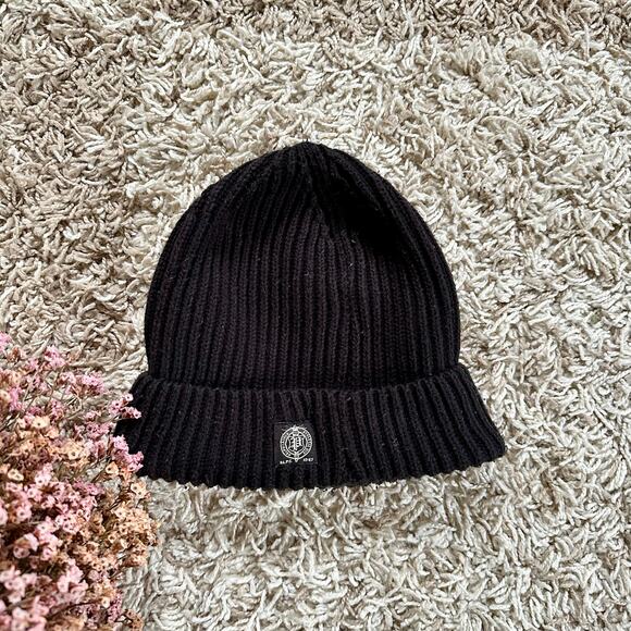 Polo Ralph Lauren Black Beanie Hat PRL Logo Men’s - Picture 1 of 4